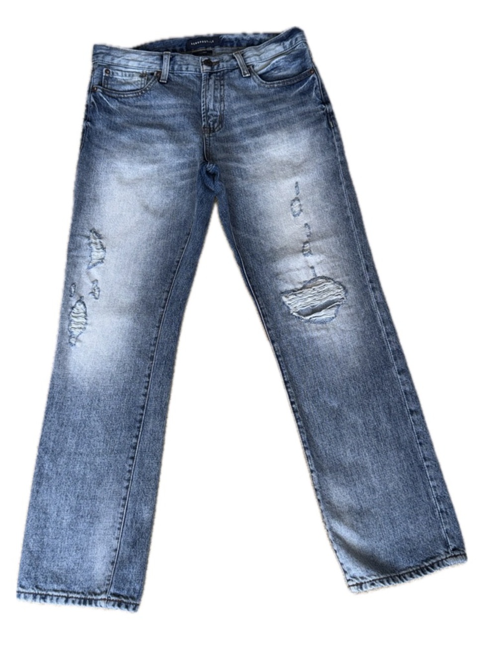 AEROPOSTALE Straight Distressed Light Wash Y2K | 31x30